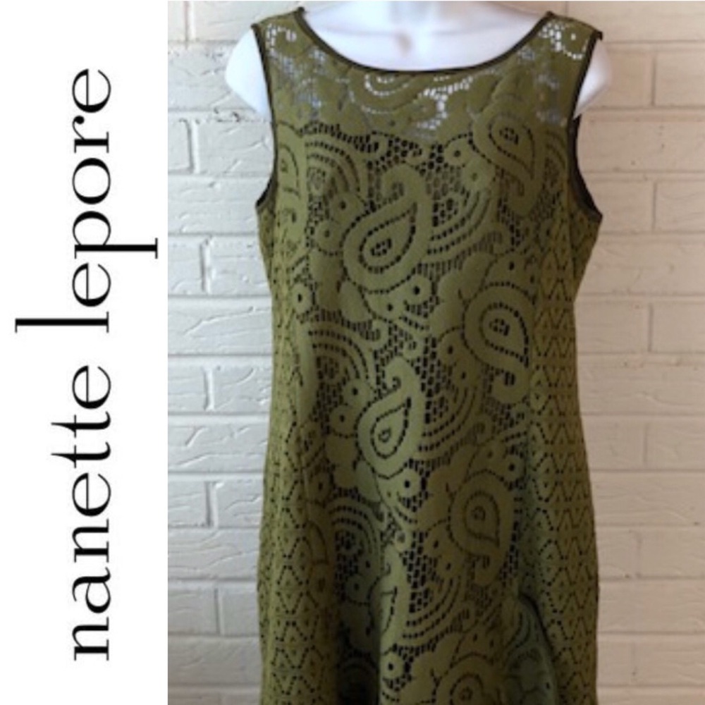 NWOT Nanette Lepore Green Crochet Paisley Dress